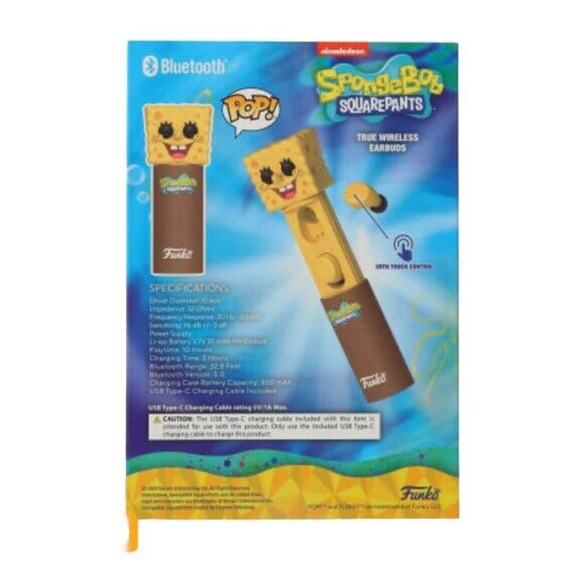 🔥Funko Pop! SpongeBob Bluetooth Wireless EarBuds BNWT🔥 - Picture 3 of 9
